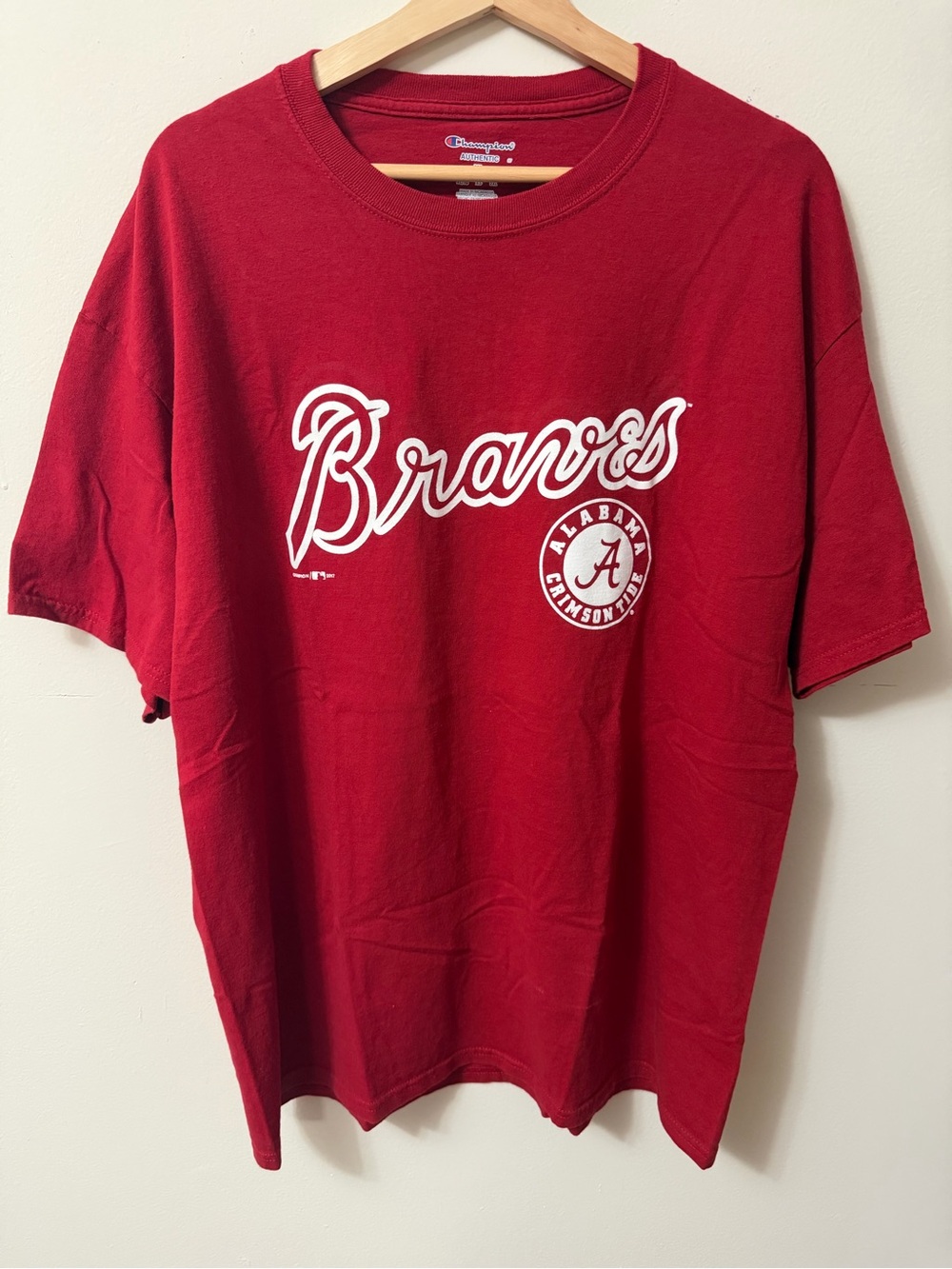 Atlanta Braves x Alabama Crimson Tide Red Graphic Tee - Champion